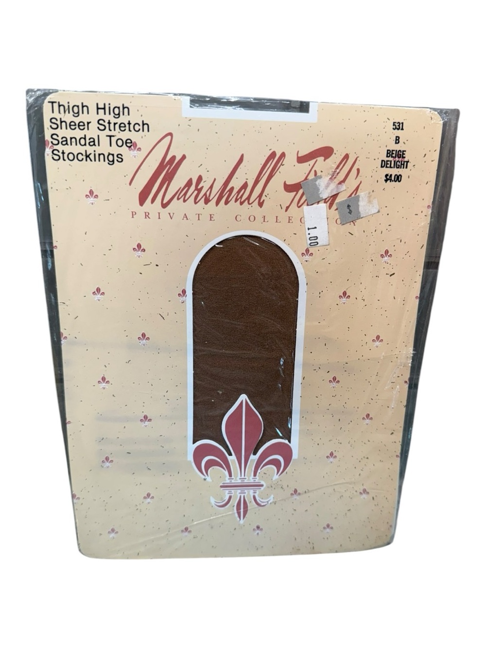 Vintage Marshall Field’s Thigh High Sheer Stretch Stockings B Beige Delight